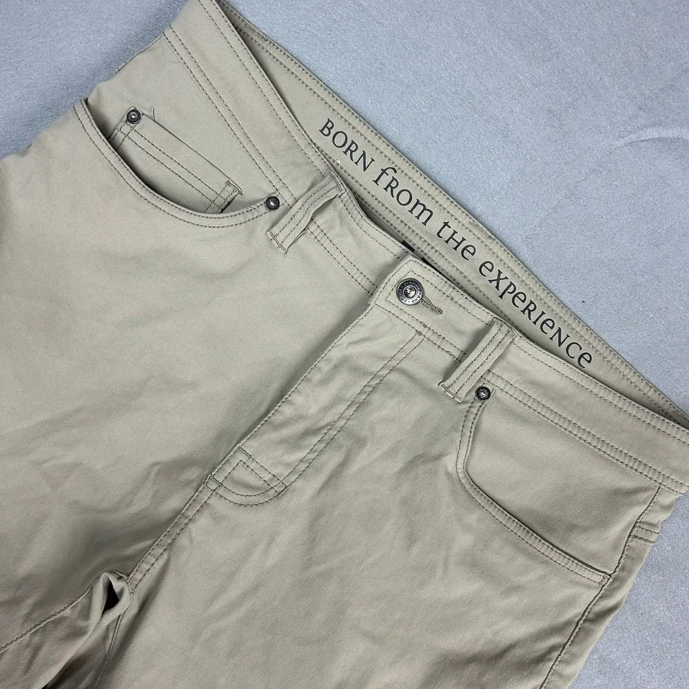 Prana Brion Pants Slim Fit Outdoor Mens 34x32 Tan Khaki